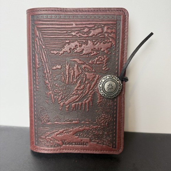 Other - Oberon Design YOSEMITE HALF DOME Leather Journal Cover in RED/WINE 7x5" SMALL